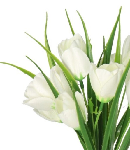 TULIPÁNY KYTICE TULIPÁNOV UMELÉ BIELE KVETY V KYTICI TULIPÁNOV 10 ks