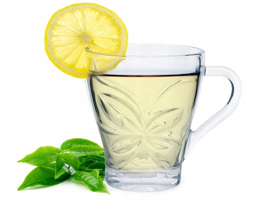 6x SKLENENÝ hrnček ČAJ KUŽÍKOVÝ KVET 280ML