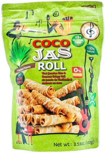 Kokosovo-ryžové chrumkavé rolky s príchuťou PANDAN 100g