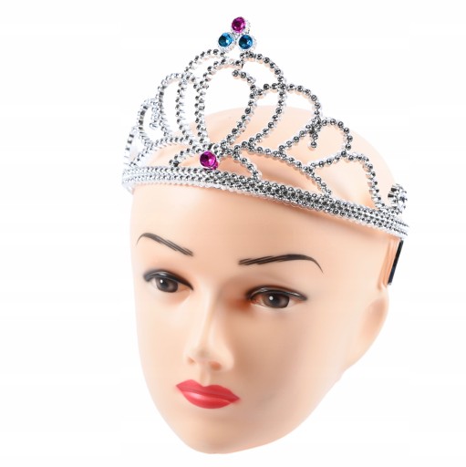 QUEEN'S CROWN DIADEM STRIEBORNÁ TIARA ČELENKA ROYAL RÔZNE FARBY