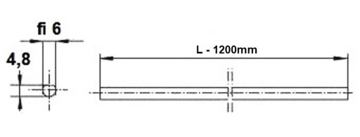 Tyč na činku pre zámok kolíka 1200 mm