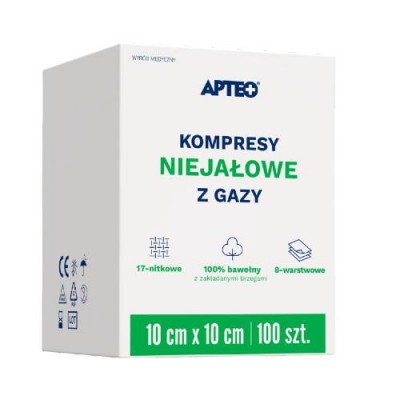 APTEO CARE Nesterilné gázové obklady 10 cm x 10 cm
