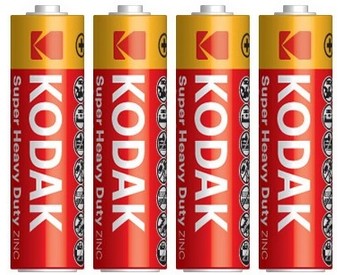 4x KODAK Super Heavy Duty AA batéria R6 ZINC podnos