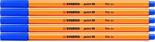 Stabilo Point 88/41 jemná linka 0,4 mm tmavo modrá x 5 KS