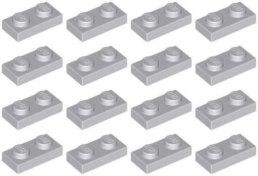 LEGO PLATE 3023 1x2 svetlosivá NOVINKA (6g) == 16 ks.