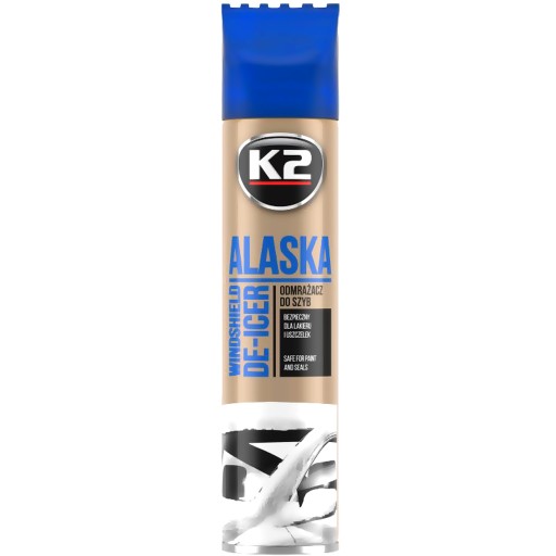 K2 ALASKA rozmrazovač okien 300ml SPREJ + ŠKRABKA