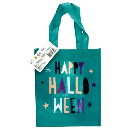 Tyrkysová HAPPY HALLOWEEN TAŠKA na sladkosti a cukríky