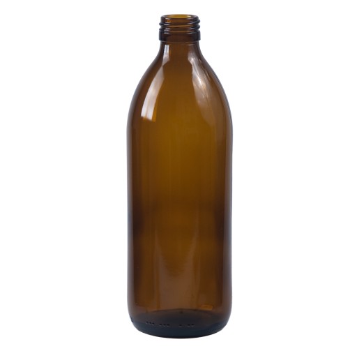Fľaša s dávkovacou pumpičkou 500ml, sklo, hnedá / čierna
