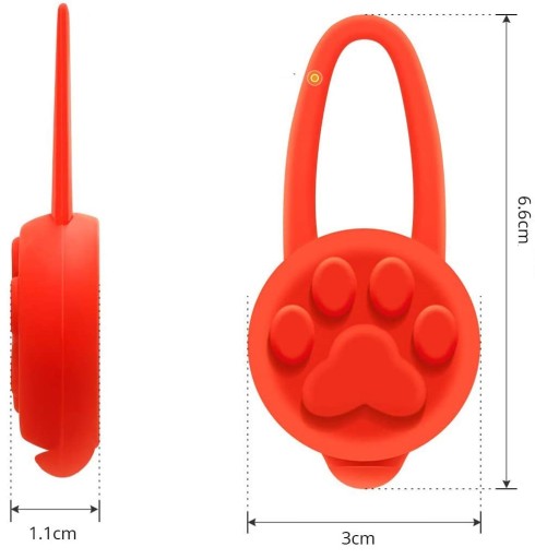 LED LAMPA, MODRÝ silikónový prívesok pre psa