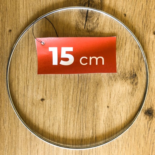 Kovový krúžok na lapač snov, STRIEBORNÝ, 15 cm