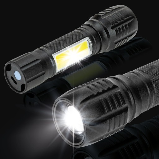 VÝKONNÉ TAKTICKÉ DOBÍJACIE SVETLO LED USB PUZDRO