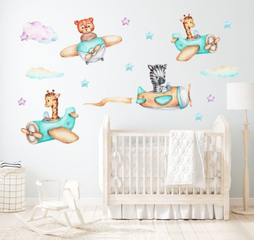 NÁLEPY NA STENU LIETADLA, MEDVEĎOV 50x100cm LO3