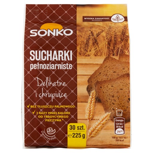 Sonko Sucháre celozrnné 225 g (30 kusov)