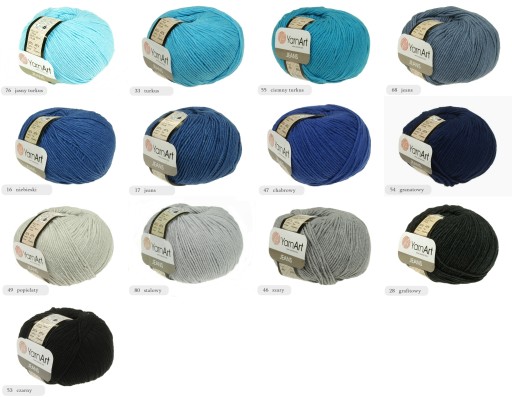 YARNART JEANS 76 azúrová priadza