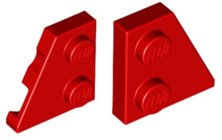 LEGO tanier 2x2 pár 24299 24307 červený (2g)