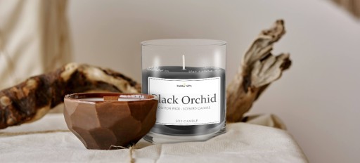 Möller SPA - ČIERNA ORCHIDEA SÓJOVÁ PRÍRODNÁ SVIEČKA SVIEČKA PARFUMOVÁ VÔŇA