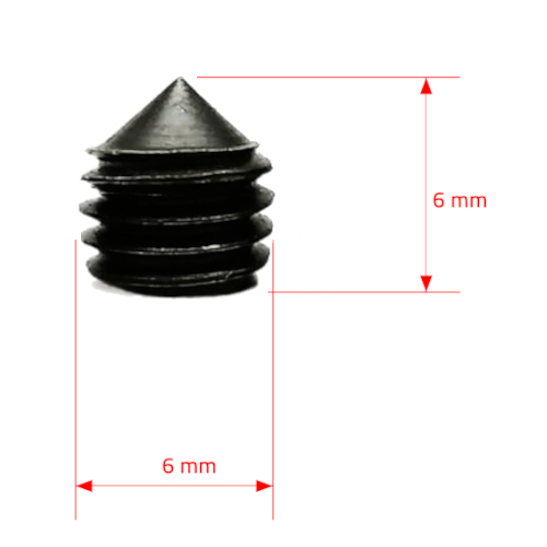 IMESTROUBOVÁ KĽÚČKA NA DVERE SKRUTKA čierna M6x6 - 10 ks