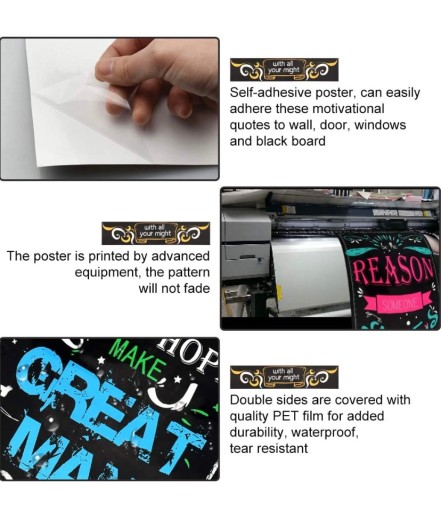10x samolepiaci motivačný plagát v anglickom citáte