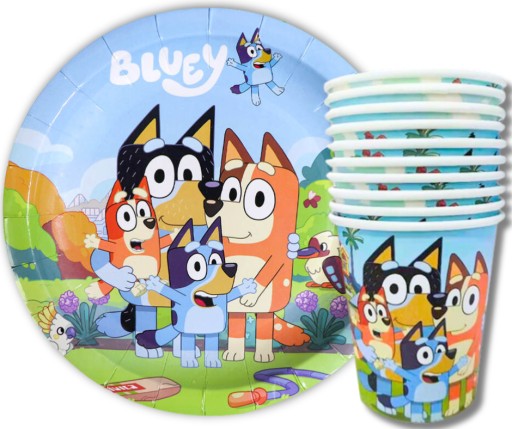 Bluey a Bingo NARODENINOVÉ PAPIEROVÉ HRNČEKY 10 ks.