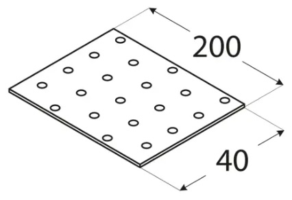 PERFOROVANÝ PLACHT PLOCHÁ TYČ TESNENIE PLOCHÝ PLECH PLOCHÝ PLACHT 40x200x2,0mm