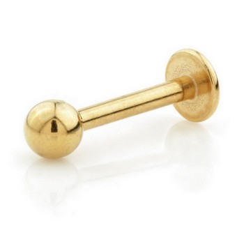 labret krúžok na bradu zlatý tragus vonkajší závit 1,2/10/4mm