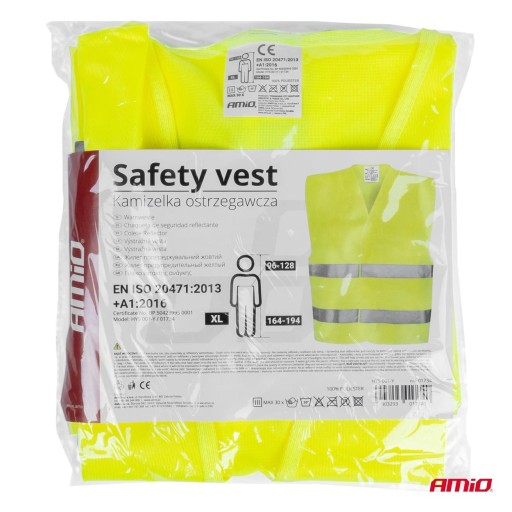 ŽLTÁ VÝSTRAŽNÁ VESTA SV-01 S CERTIFIKÁTOM