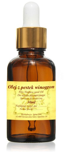 OLEJ Z HROZNOVÝCH JADIEK 30ml s pipetou, lisovaný za studena
