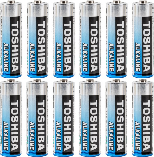 Alkalické batérie AA LR6 12 ks TOSHIBA 1,5V HIGH POWER +45%