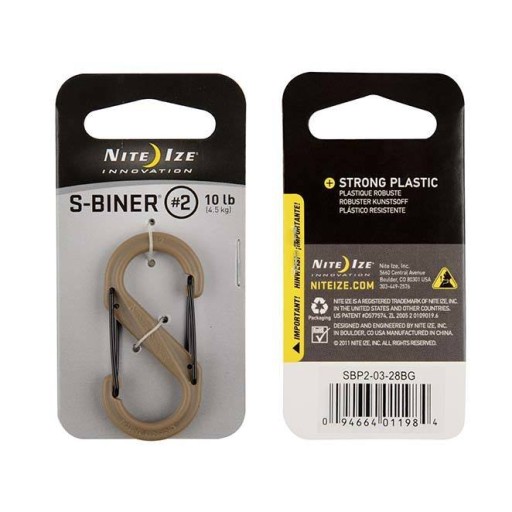 Nite Ize – S-Biner #2 Plastic Black Gate – Coyote – SBP2-03-28BG