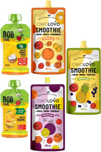 TROPIC Bob Slimák OWOLOVO SMOOTHIE Tropická zmes chutí OVOCIE NATURAL