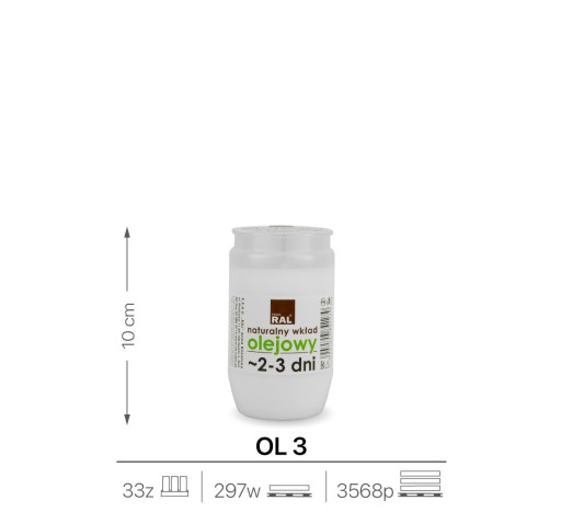 Vložka na sviečky 10 cm do 3 dní OL3 Oil