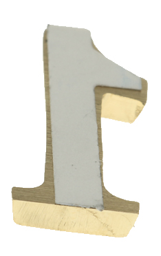 MOSADZNÉ ČÍSLO 1, ČÍSLO NA DVERE, SAMOLEPIACE, 5 cm