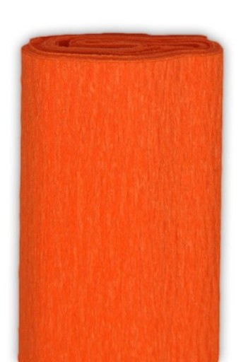 Krimpovaný hodvábny papier - oranžový, 50 x 200 cm
