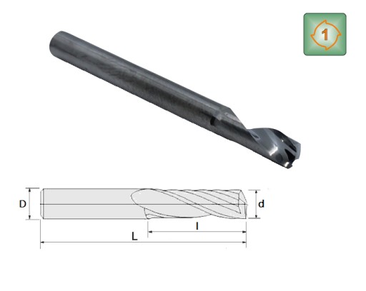 1-BITOVÁ FRÉZA 3,175mm VHM PVC PLEX MDF