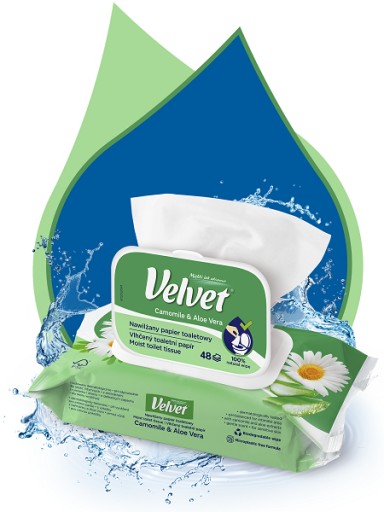Zamatový vlhčený toaletný papier CHAMOMILE 1 ks
