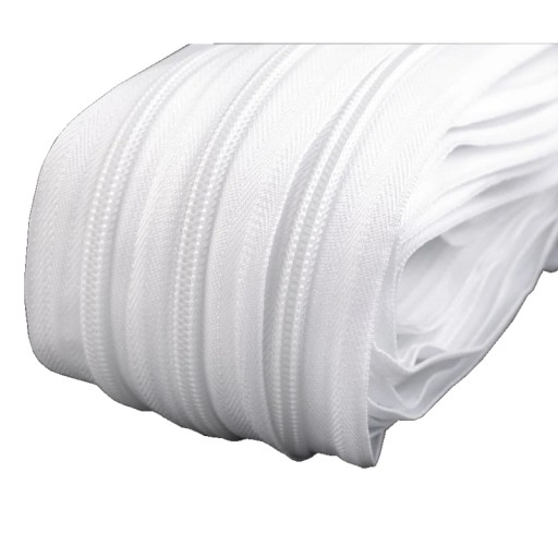 LuxTextil Zipsová PÁSKA Zips 5mm ŠPIRÁLOVÝ Zips V METROCH 10m BIELA