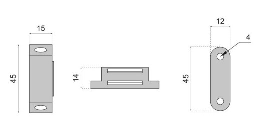 Magnetický zámok mini čierny 45x15mm AT-361