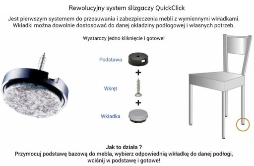 Nábytkový klzák 20mm + vymeniteľná dorazová vložka