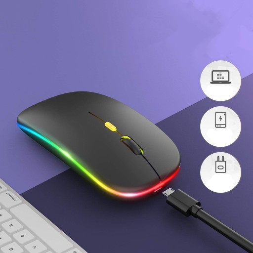 BEZDRÔTOVÁ LED BLUETOOTH MYŠ PRE PRENOSNÝ POČÍTAČ TV TICHÁ ČIERNA