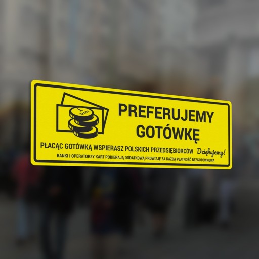 Nálepka - Preferujeme Hotovosť 10x30