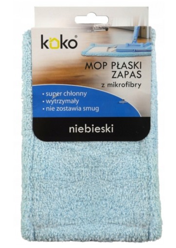 NÁHRADNÁ VLOŽKA DO PLOCHÉHO MOPU KOKO S OPÄTOVNE POUŽITEĽNÝM STIERAČOM