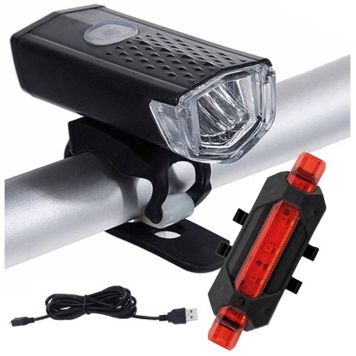 2x PREDNÁ ZADNÁ BICYKLE LAMPA LED USB PREDNÁ ZADNÁ SADA
