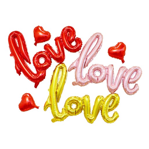 Nápis LOVE fóliový balón, 100 cm - červený