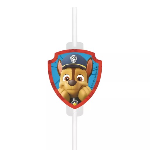 Papierové tuby (slamky) s medailónom Paw Patrol, 4 ks.