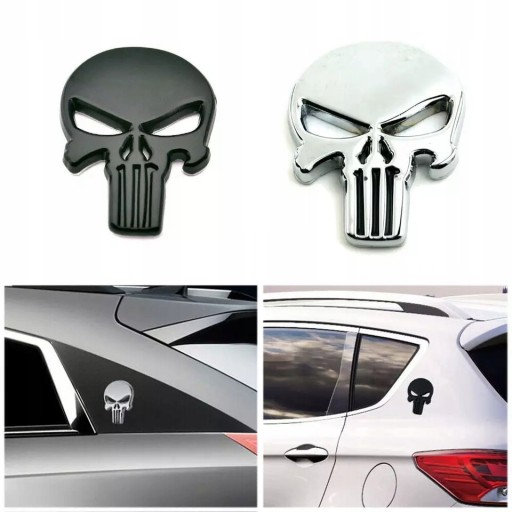Znak nálepky na auto s lebkou Punisher