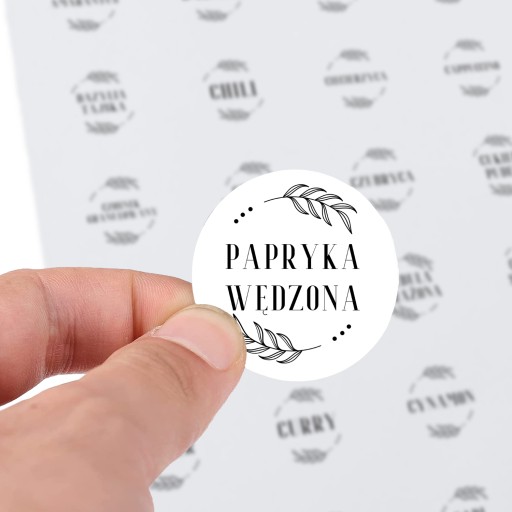 Nálepky s korením, 216 ks na dózy a etikety