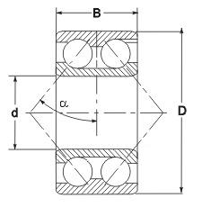 3204 2RS DVOJRADOVÉ UHLOVÉ GULIČKOVÉ LOŽISKO 20x47x2