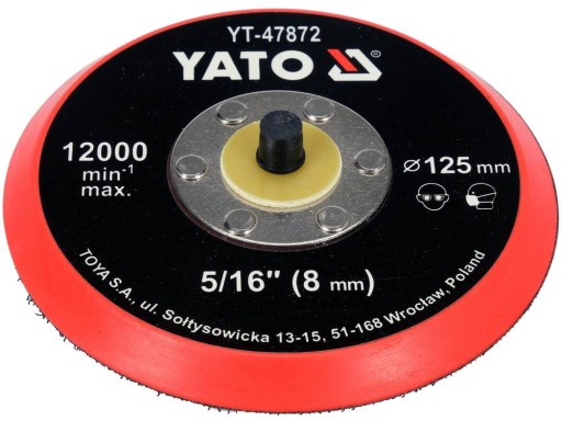 LEŠTIČKA 125MM DISK NA VELCRO, 5/16'' YATO