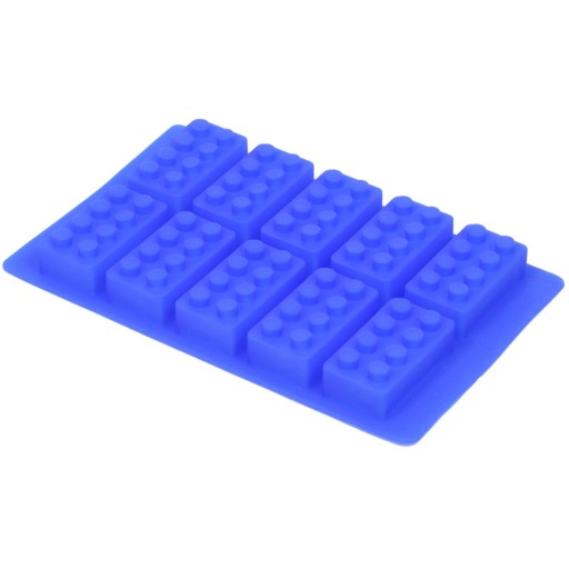 Silikónová forma na čokoládu, želé, ľad, LEGO kocky, modrá