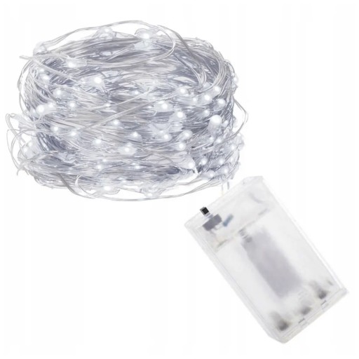 SVETLÁ NA VIANOČNÝ STROMČEK 20 LED BATÉRIOVÝ DRÔT STUDENÉ BIELE MIKRO SVETLÁ